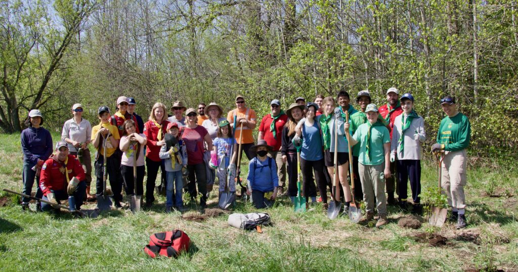 Volunteers planted 150 native trees and shrubs at the Carp Riverwalk in Carp.